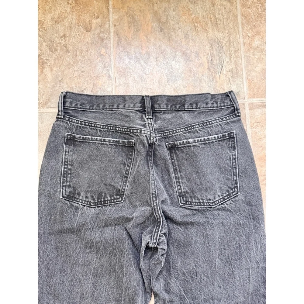 Old Navy High Rise Black Mom Jeans Womens 12 Tall Distressed Straight Leg